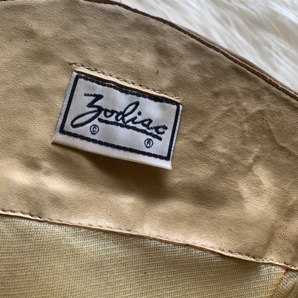 ZODIAC Deadstock Platform Tan Leather Brazil Boots VTG - Picture 10 of 10